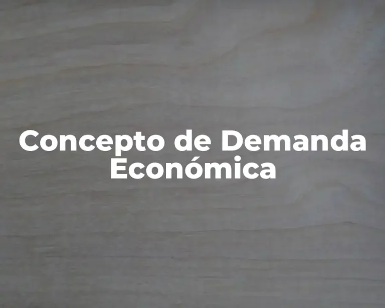 Concepto de Demanda Económica