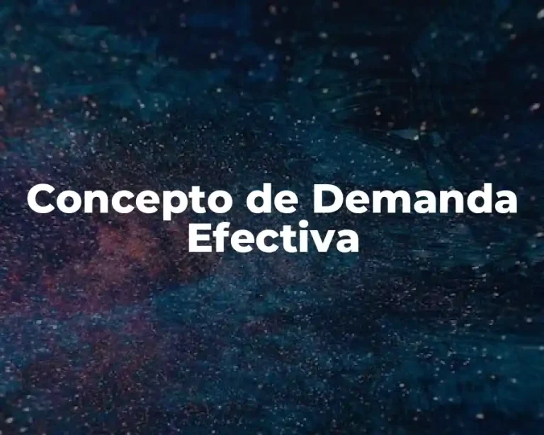 Concepto de Demanda Efectiva