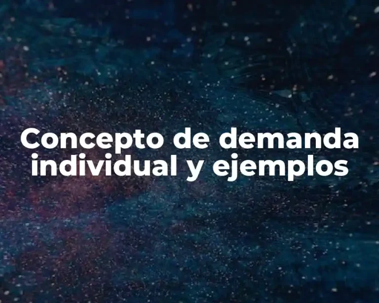 Concepto de demanda individual y ejemplos