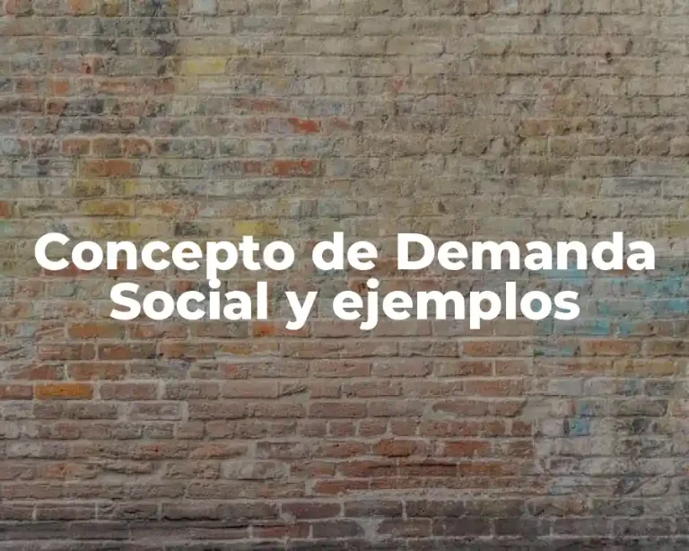 Concepto de Demanda Social y ejemplos