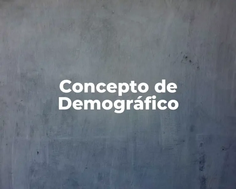 Concepto de Demográfico
