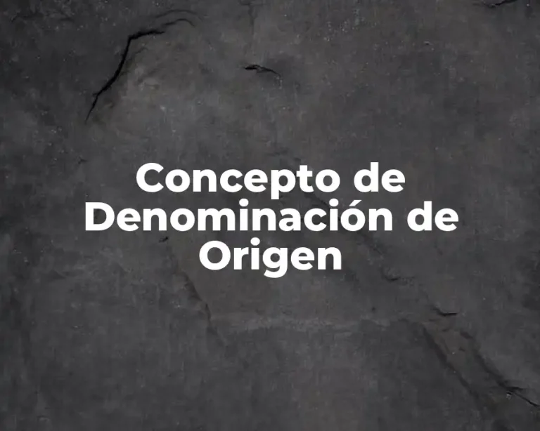 Concepto de Denominación de Origen