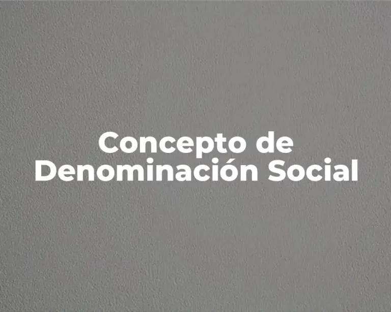 Concepto de Denominación Social