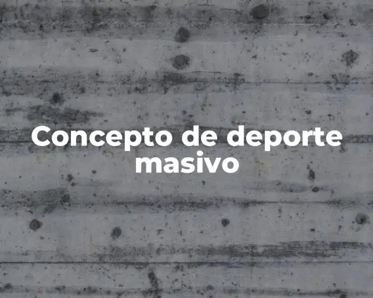 Concepto de deporte masivo