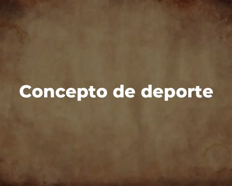 Concepto de deporte