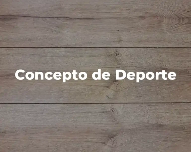 Concepto de Deporte
