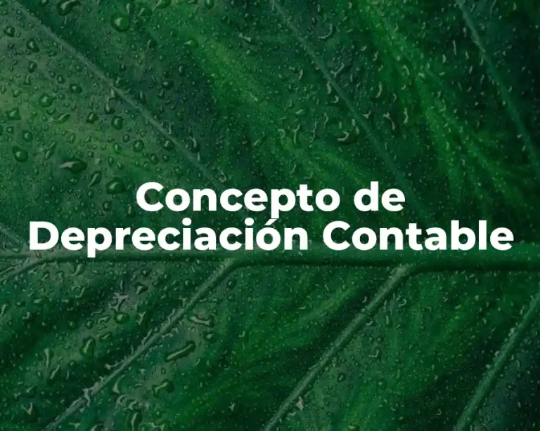 Concepto de Depreciación Contable