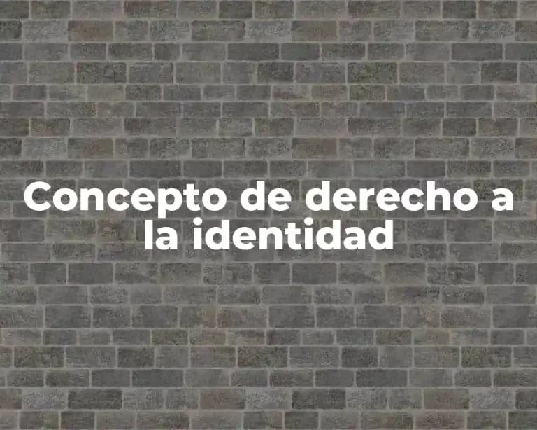 Concepto de derecho a la identidad