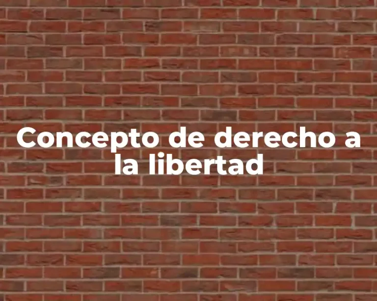 Concepto de derecho a la libertad