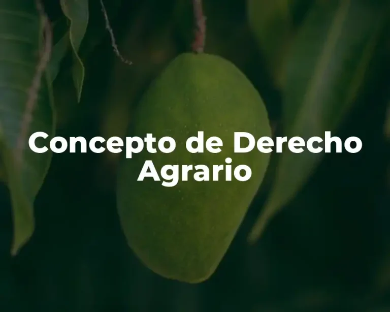 Concepto de Derecho Agrario