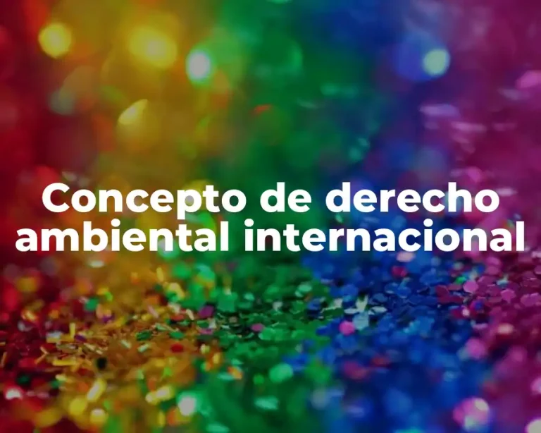 Concepto de derecho ambiental internacional