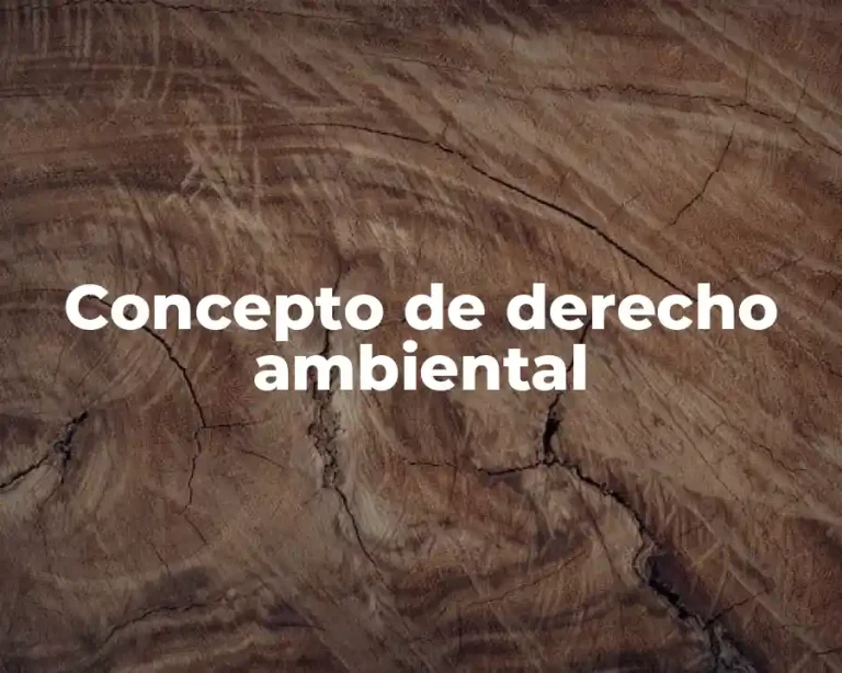 Concepto de derecho ambiental