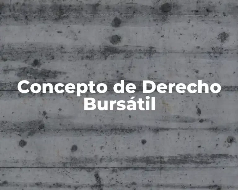 Concepto de Derecho Bursátil
