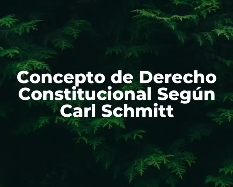 Concepto de Derecho Constitucional Según Carl Schmitt