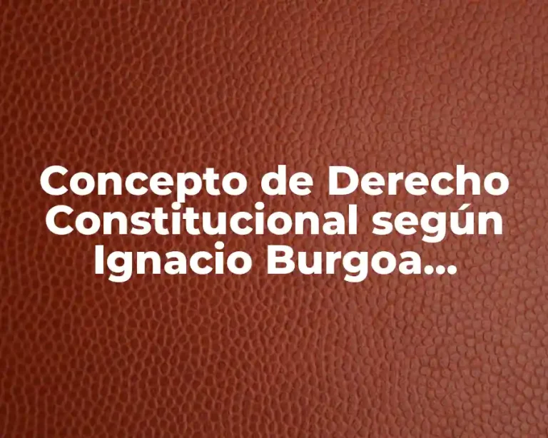Concepto de Derecho Constitucional según Ignacio Burgoa Orihuela