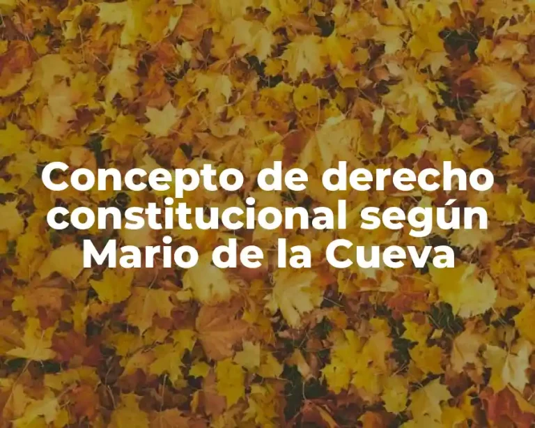 Concepto de derecho constitucional según Mario de la Cueva