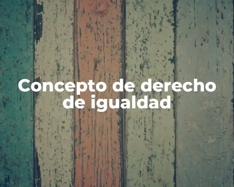 Concepto de derecho de igualdad