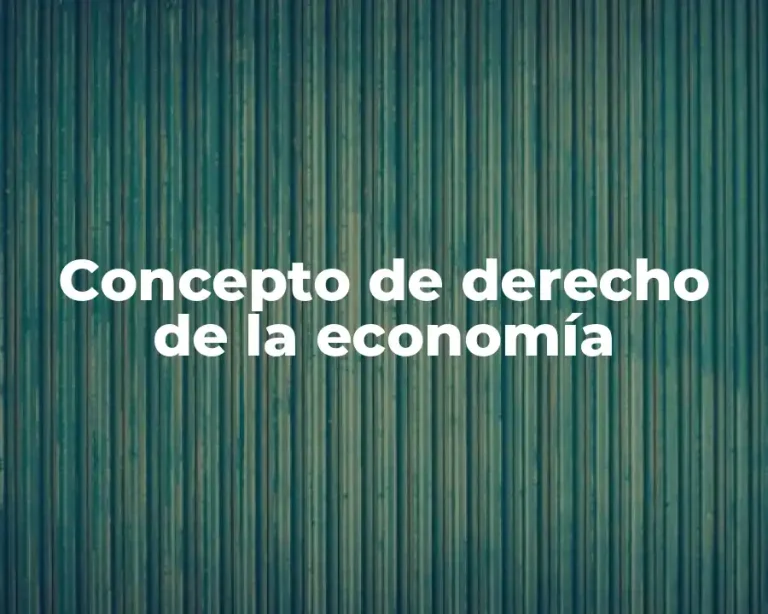 Concepto de derecho de la economía