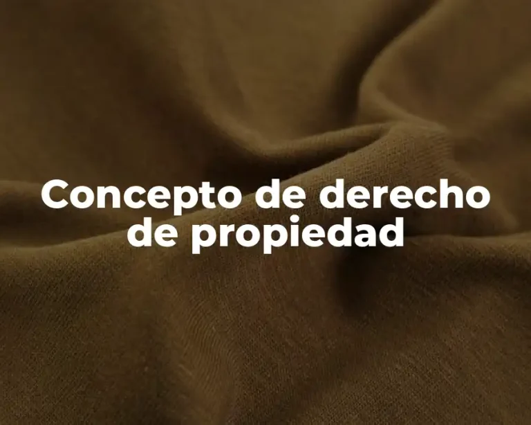 Concepto de derecho de propiedad