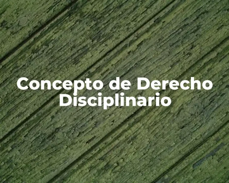 Concepto de Derecho Disciplinario