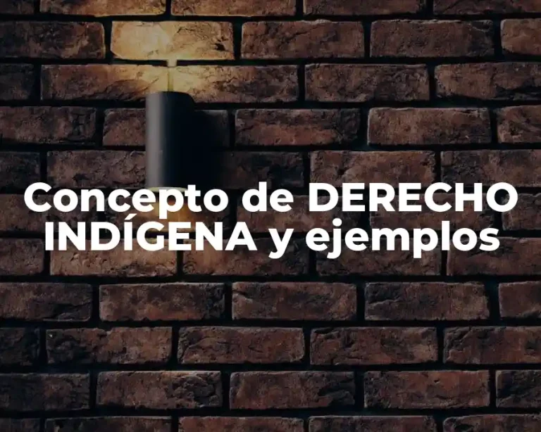 Concepto de DERECHO INDÍGENA y ejemplos