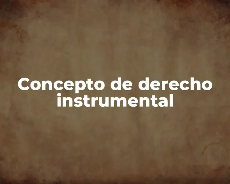 Concepto de derecho instrumental