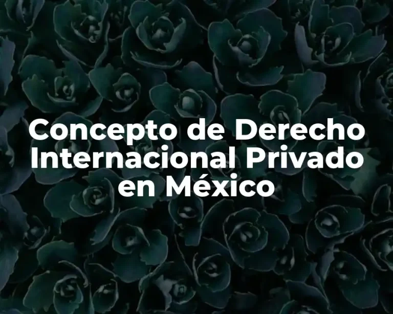 Concepto de Derecho Internacional Privado en México