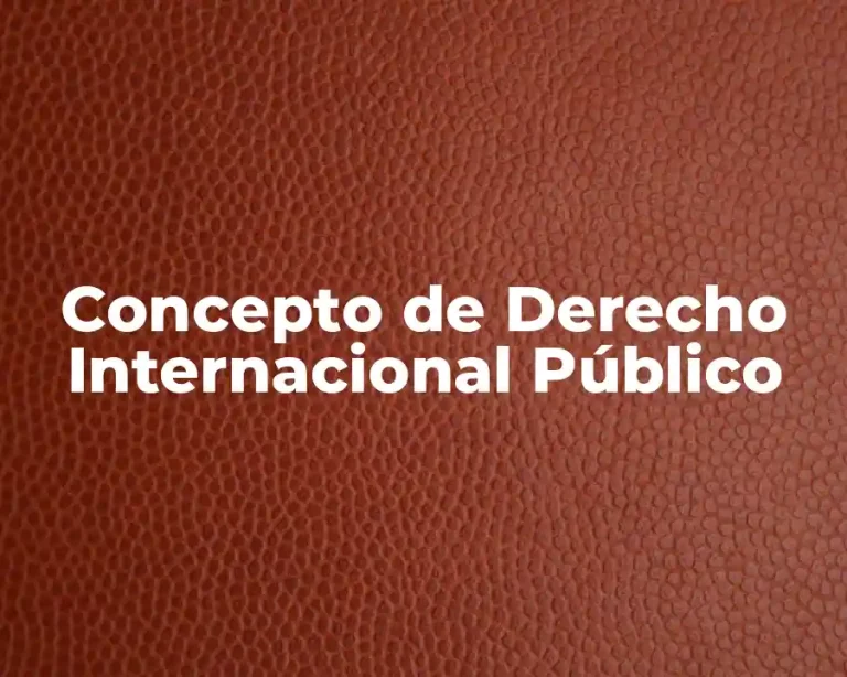 Concepto de Derecho Internacional Público