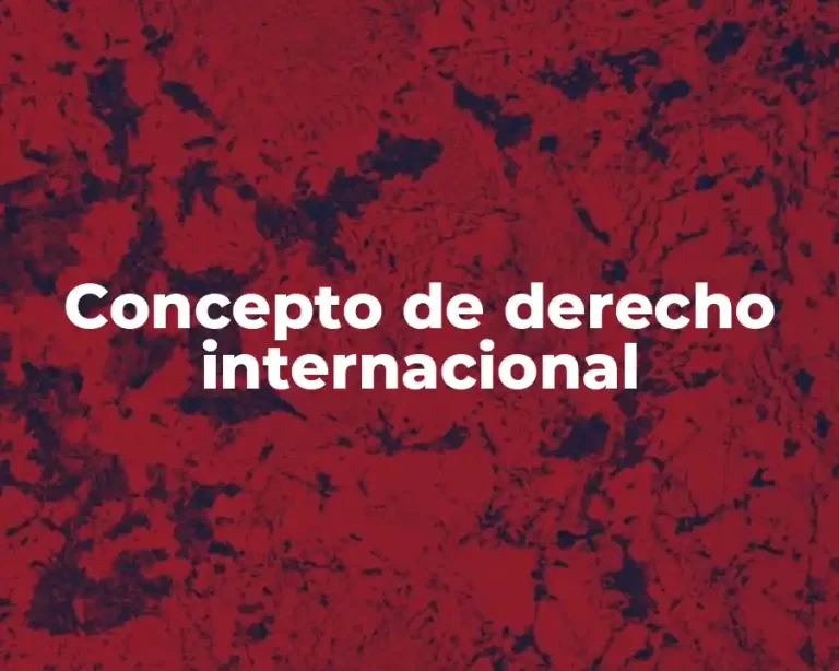 Concepto de derecho internacional