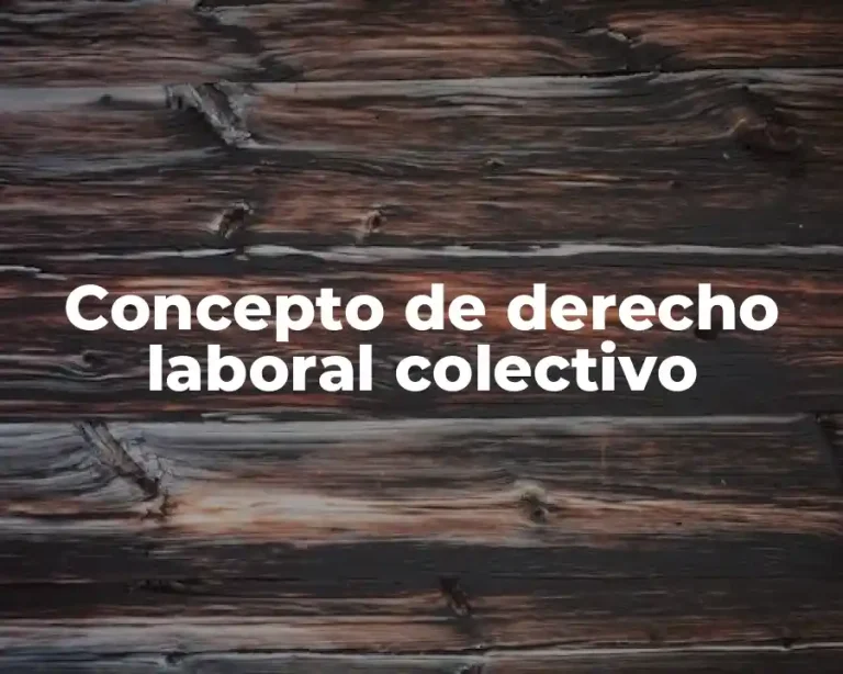 Concepto de derecho laboral colectivo