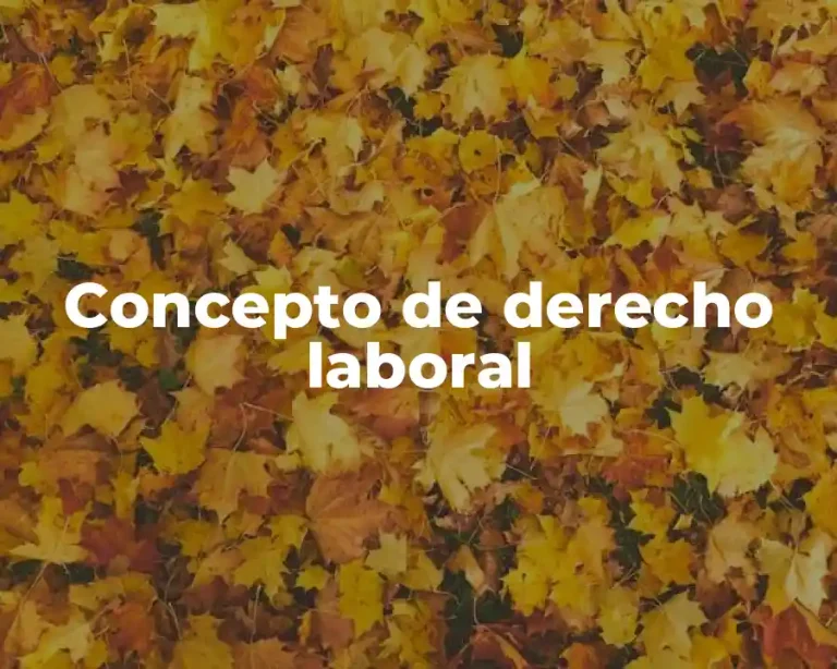Concepto de derecho laboral