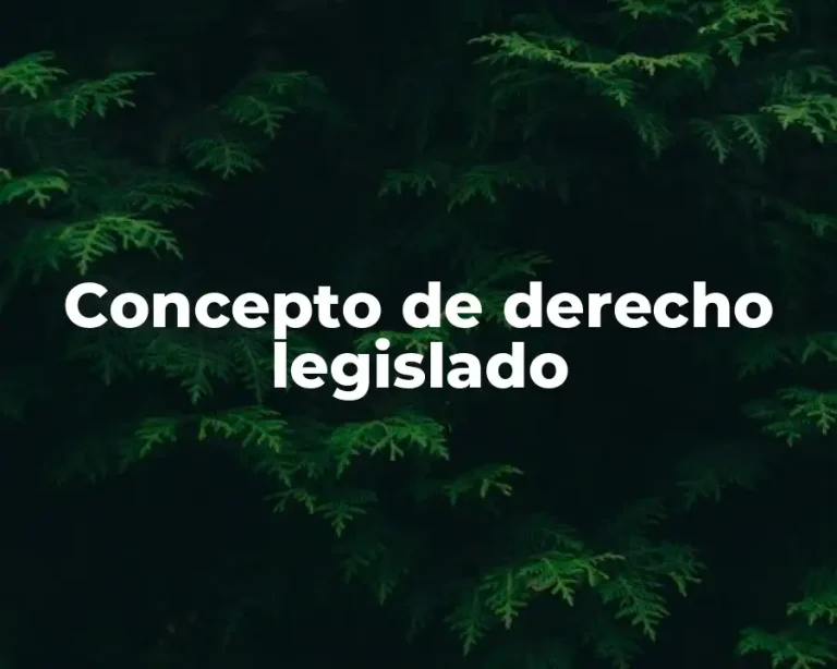 Concepto de derecho legislado