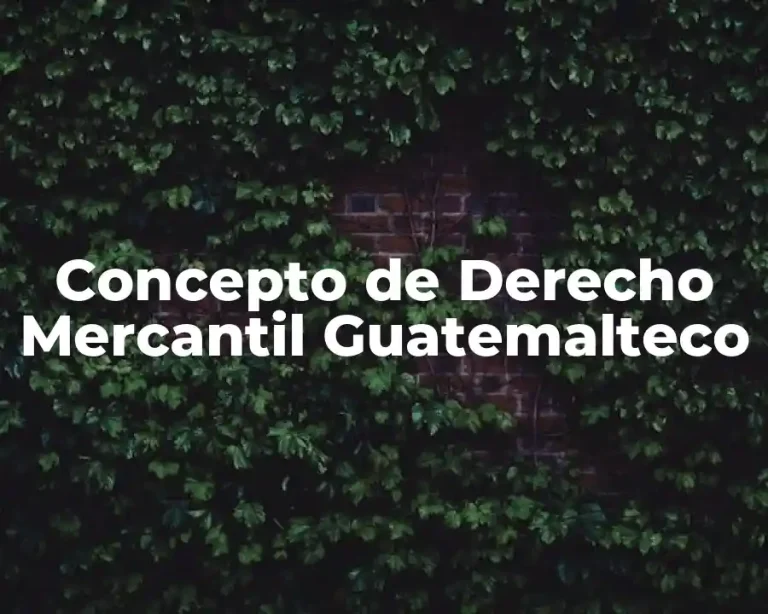 Concepto de Derecho Mercantil Guatemalteco