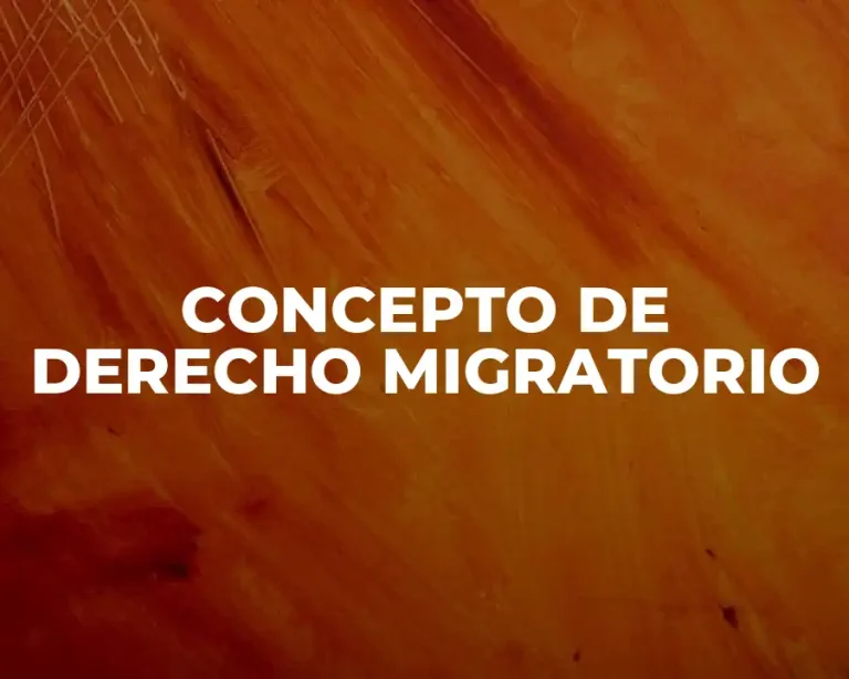 CONCEPTO DE DERECHO MIGRATORIO