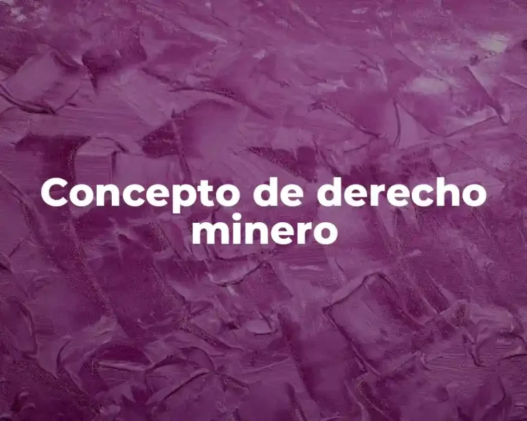 Concepto de derecho minero