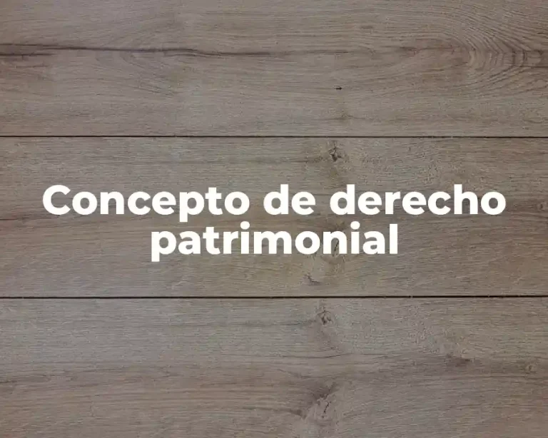 Concepto de derecho patrimonial