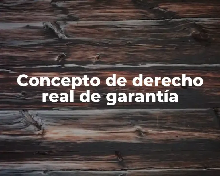 Concepto de derecho real de garantía