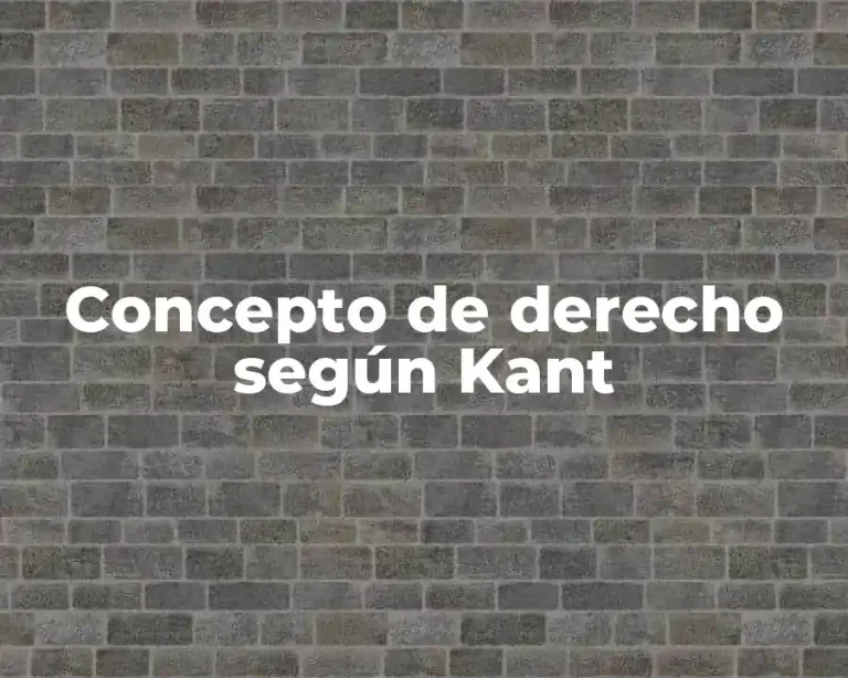 Concepto de derecho según Kant