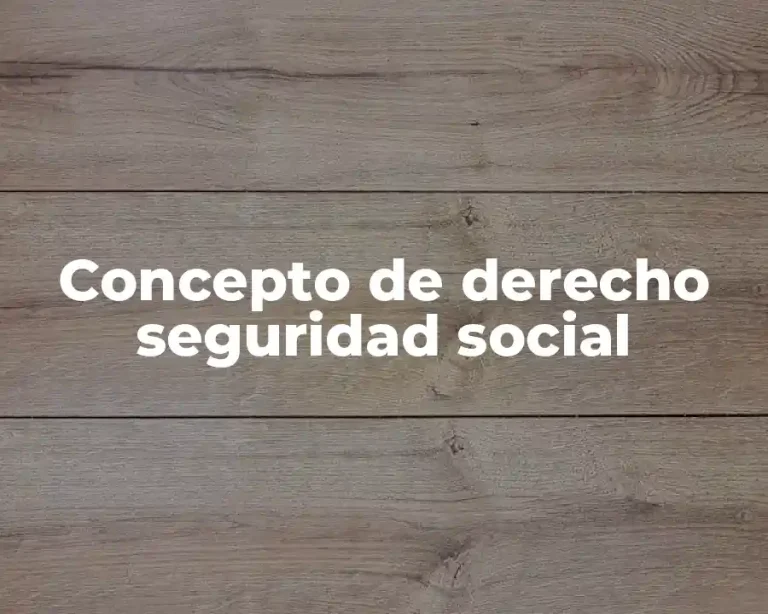 Concepto de derecho seguridad social