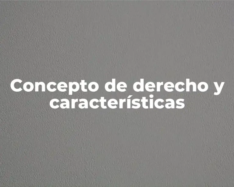 Concepto de derecho y características