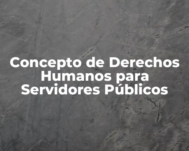 Concepto de Derechos Humanos para Servidores Públicos