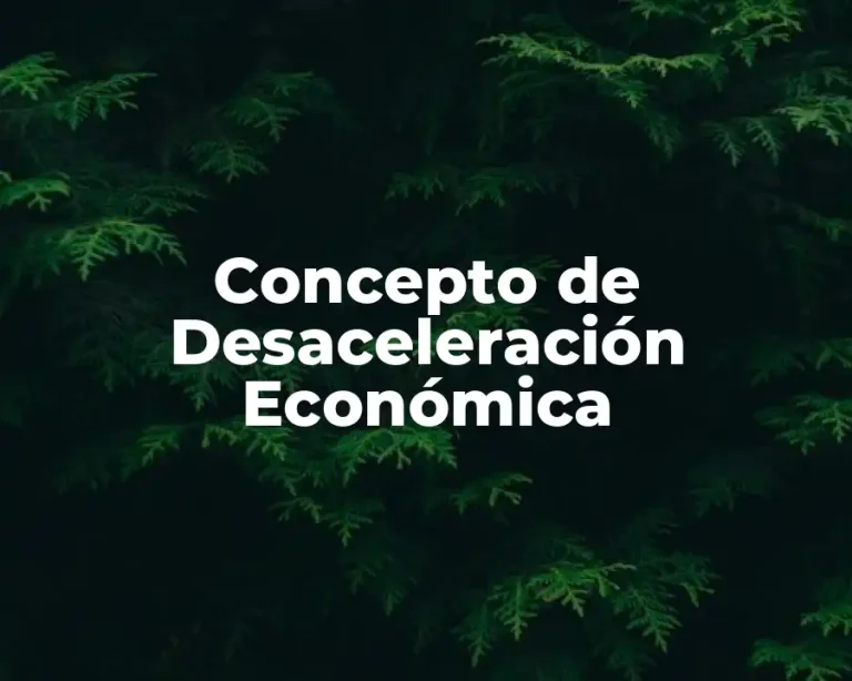 Concepto de Desaceleración Económica