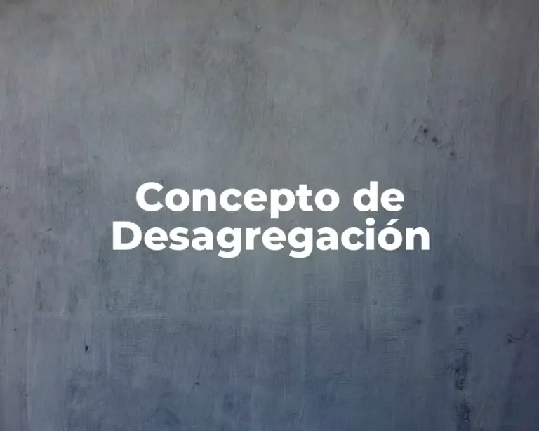 Concepto de Desagregación