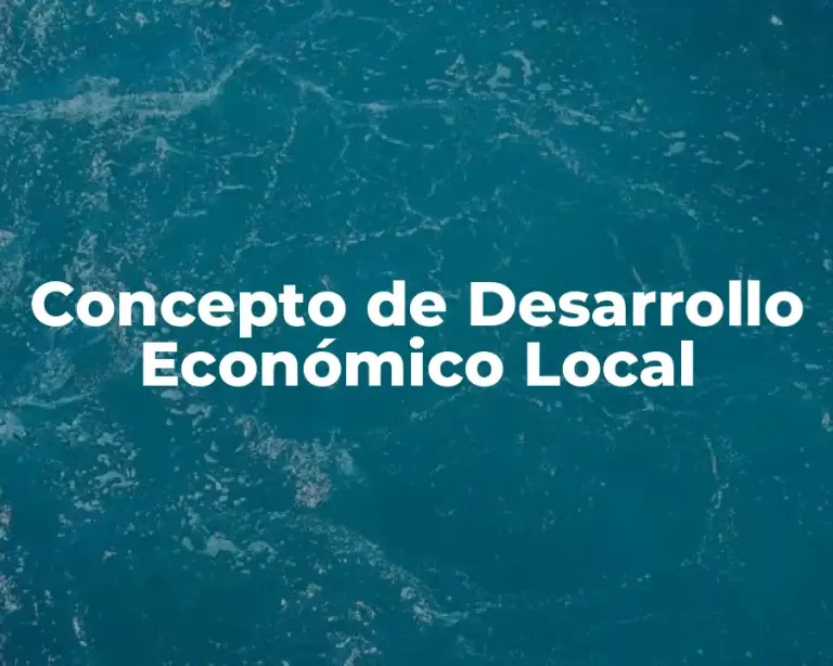 Concepto de Desarrollo Económico Local