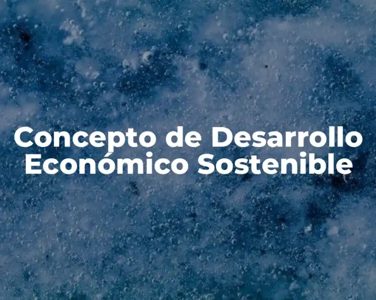 Concepto de Desarrollo Económico Sostenible