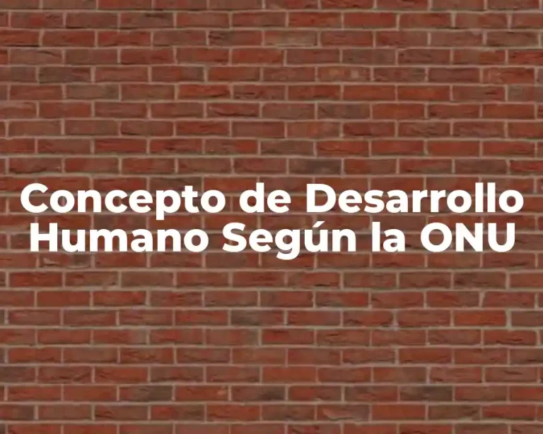 Concepto de Desarrollo Humano Según la ONU