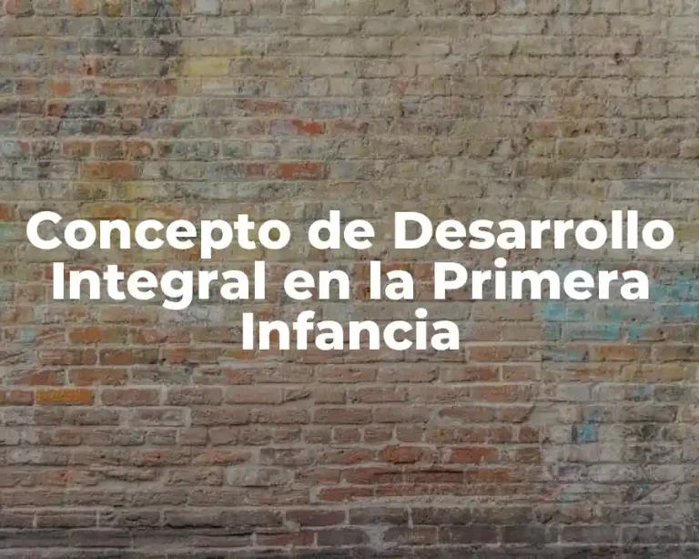 Concepto de Desarrollo Integral en la Primera Infancia