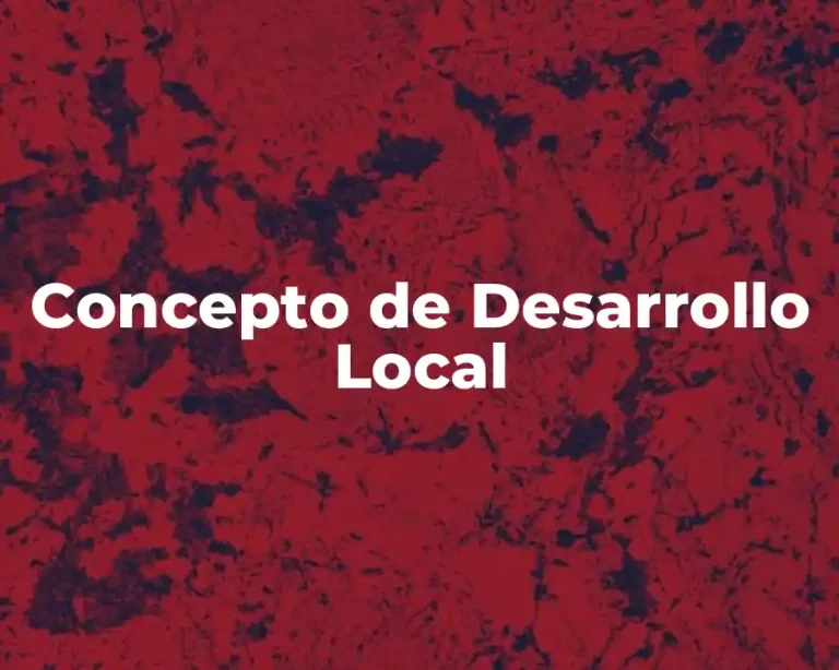 Concepto de Desarrollo Local