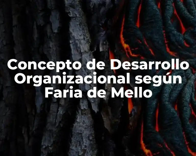 Concepto de Desarrollo Organizacional según Faria de Mello