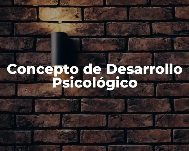 Concepto de Desarrollo Psicológico